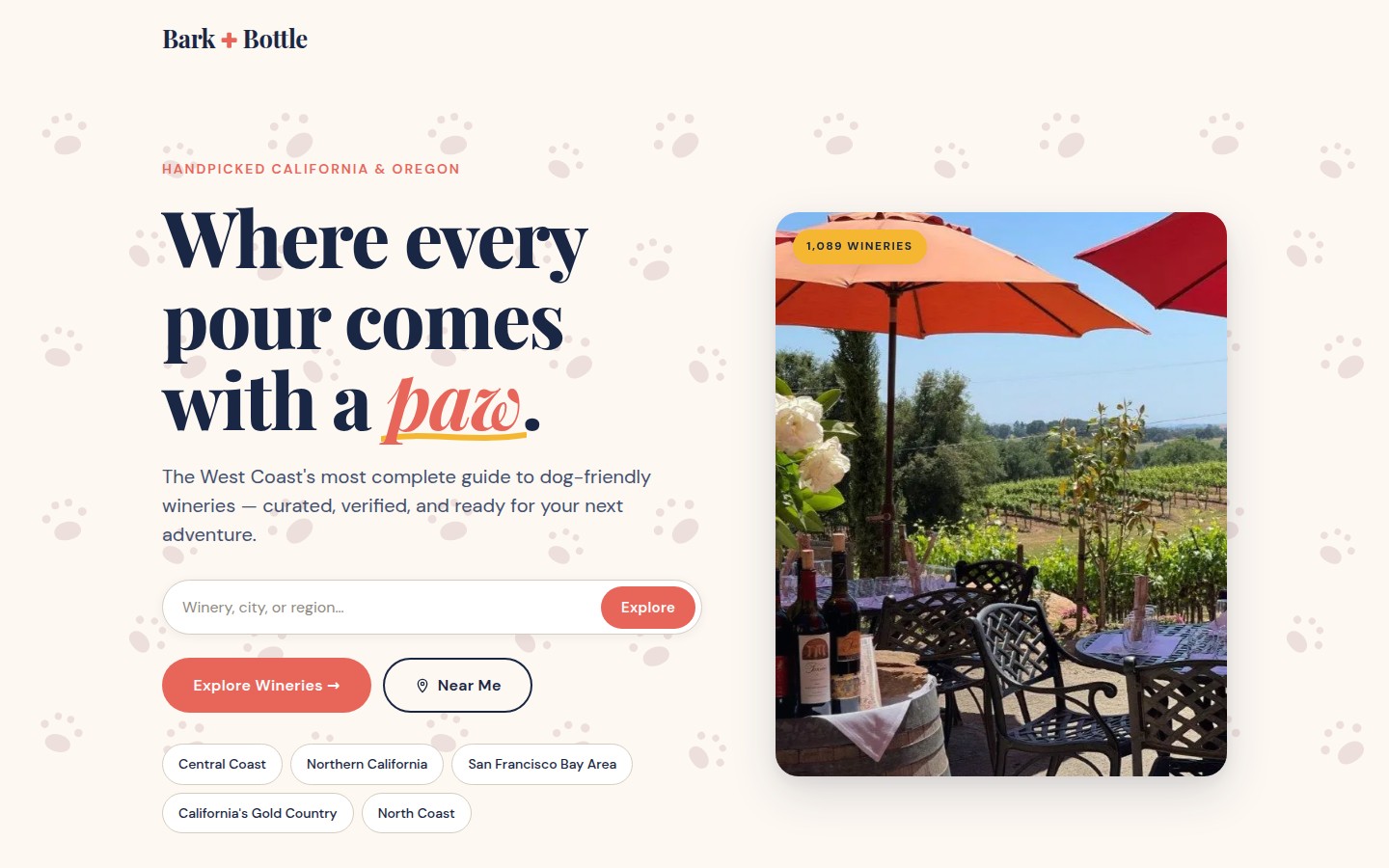 Screenshot of Bark & Bottle: Turning a Market Signal Into a Launched Platform