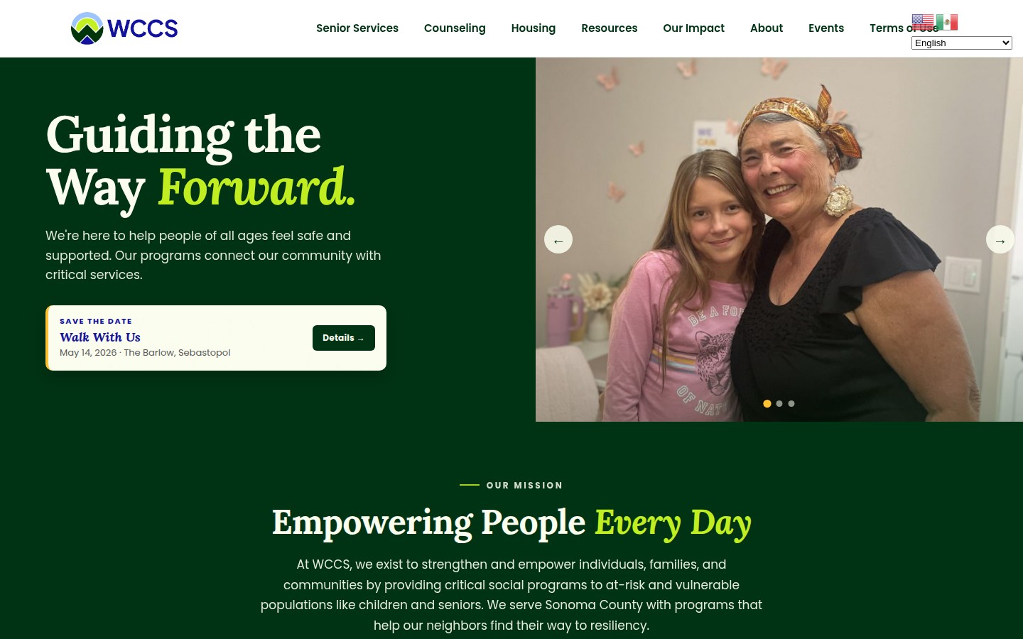 Screenshot of West County Community Services: One Coordinated Sprint to Fix a Decayed Nonprofit Site